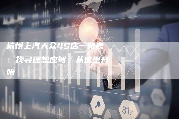 杭州上汽大众4S店一览表:找寻理想座驾,从这里开始-车时代