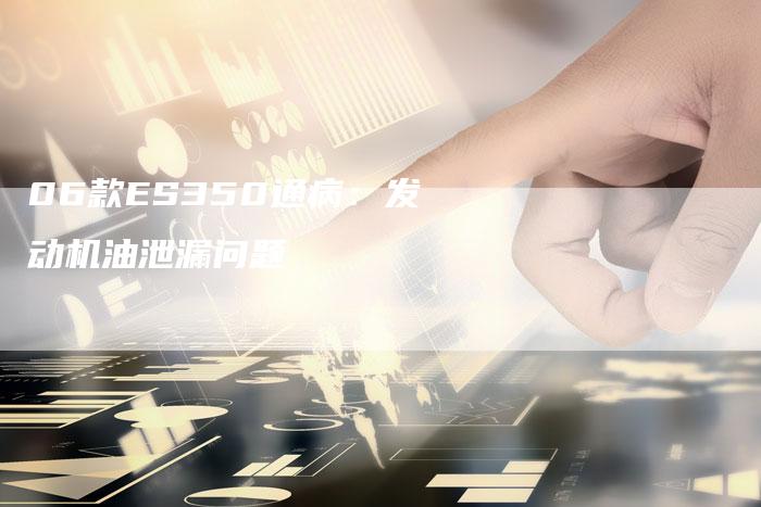 06款ES350通病:发动机油泄漏问题-车时代